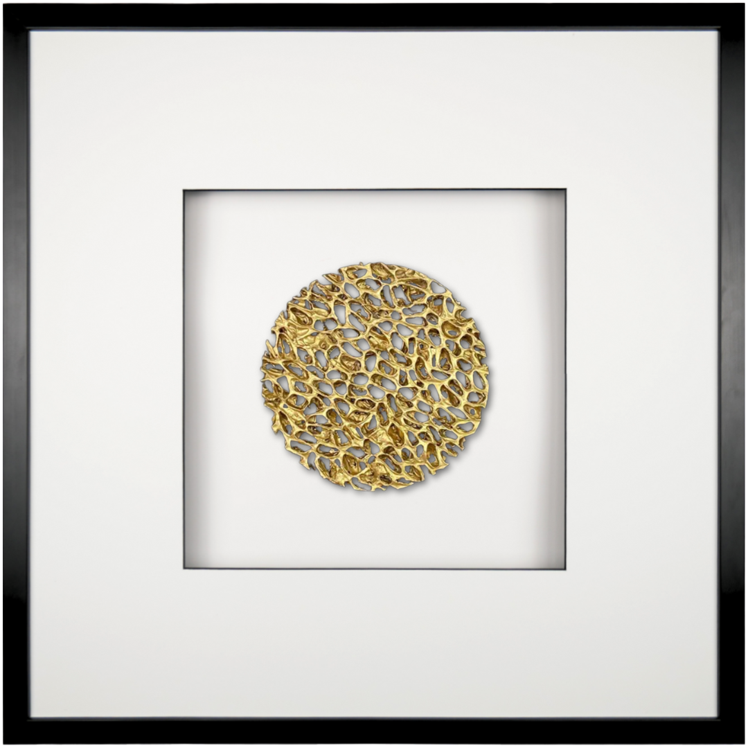 Metal wall art MAGIC GOLD square 58cm