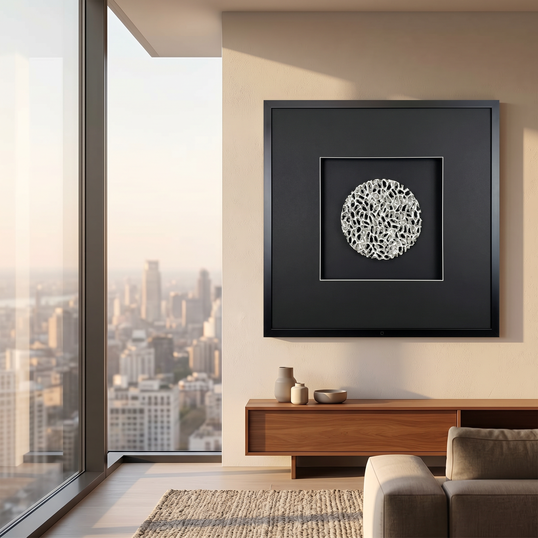 Wandbild MAGIC SILVER circle (58x58 cm)