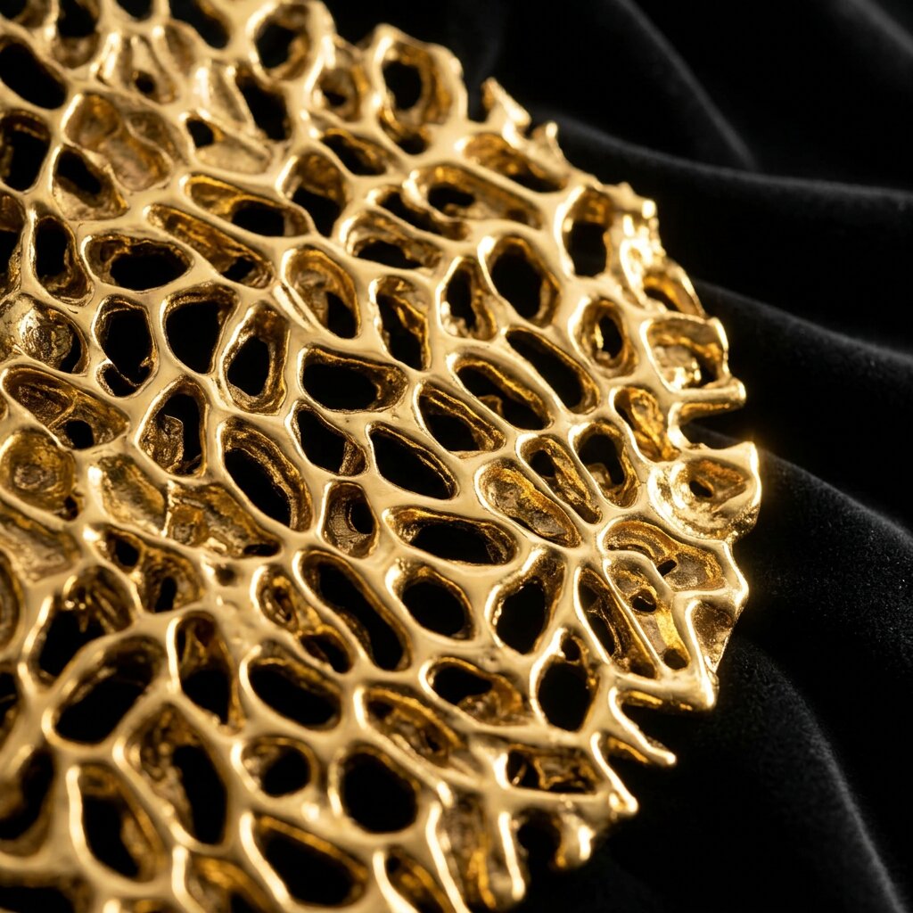 Quadratwerk Magic Gold Inlay Nahaufnahme – organische Goldstruktur handgefertigt Made in Germany