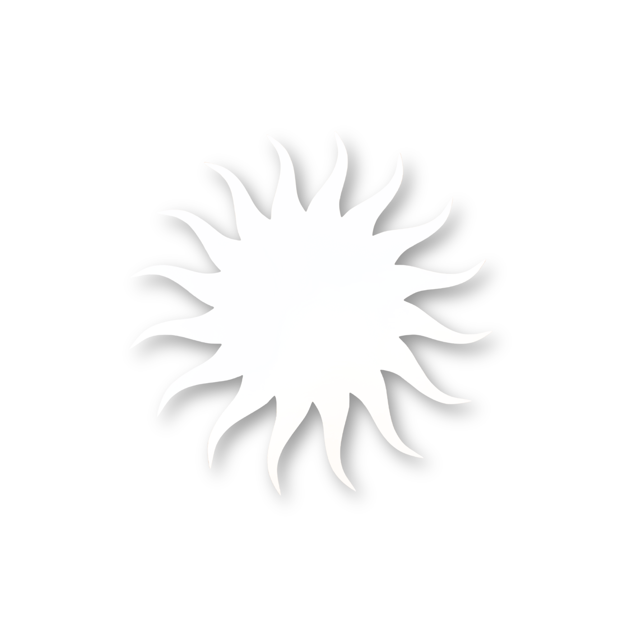 Wechsel-Inlay Sonne weiß 58cm – ALL WHITE Sun Quadratwerk, mattweißes Sonnen-Inlay magnetisch wechselbar handgefertigt Made in Germany