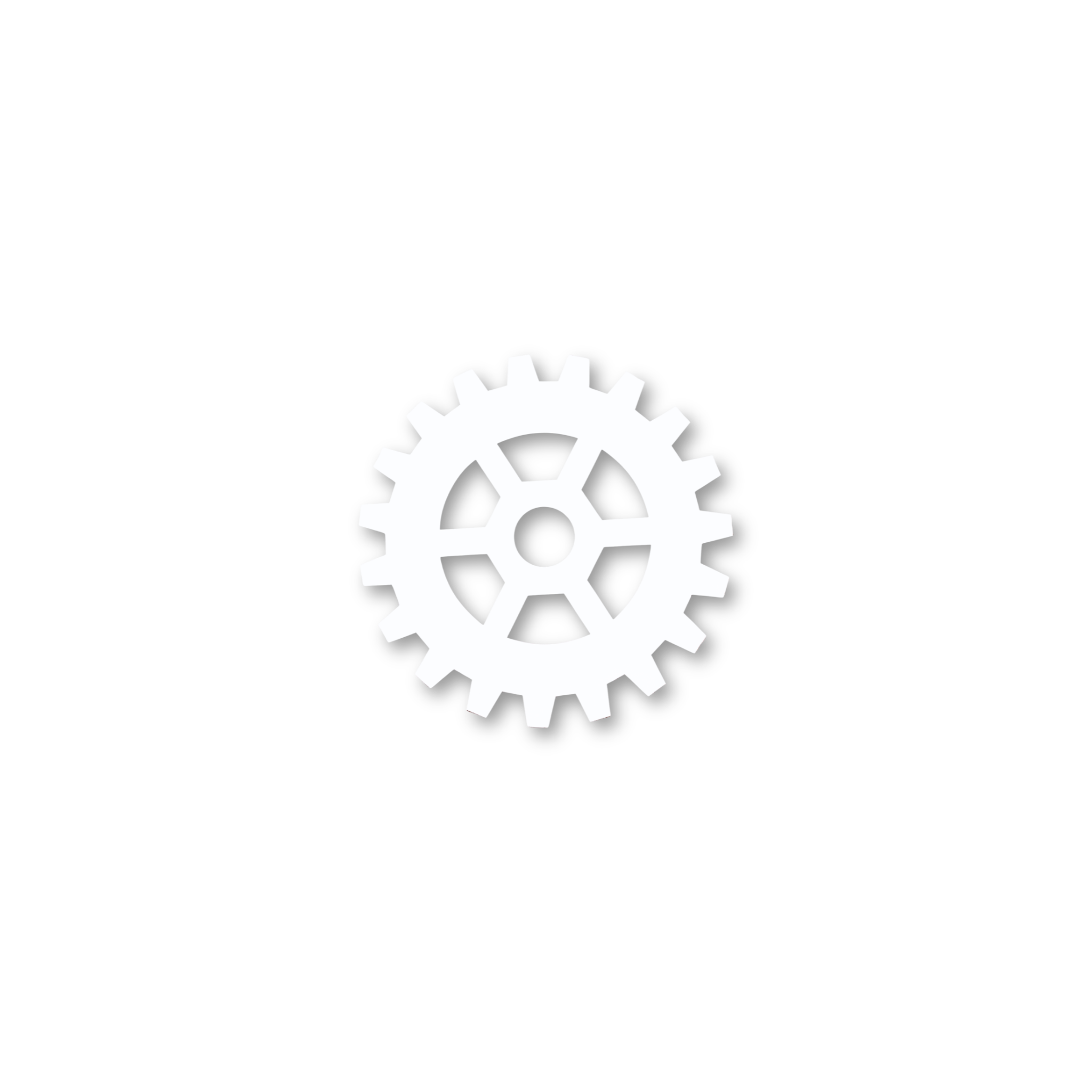 Wechsel-Inlay Zahnrad weiß 27cm – ALL WHITE Gear Quadratwerk, mattweißes Zahnrad-Inlay magnetisch wechselbar handgefertigt Made in Germany