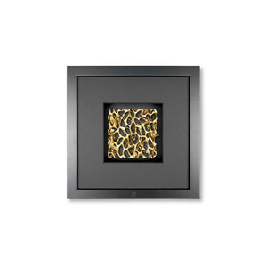 Quadratwerk Wandbild Magic Gold Quadrat 27cm - Rahmen Schwarz, Hintergrund Schwarz, Passepartout Schwarz/Schwarz