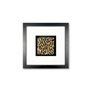 Quadratwerk Wandbild Magic Gold Quadrat 27cm - Rahmen Schwarz, Hintergrund Schwarz, Passepartout Weiß/Schwarz