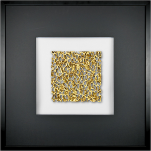 Quadratwerk Wandbild Magic Gold Quadrat 58cm - Rahmen Schwarz, Hintergrund Weiß, Passepartout Schwarz/Schwarz