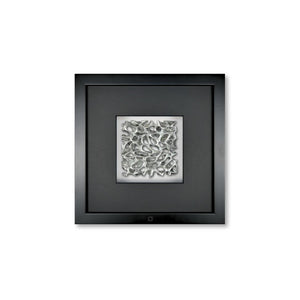 Quadratwerk Wandbild Magic Silver Quadrat 27cm - Rahmen Schwarz, Hintergrund Weiß, Passepartout Schwarz/Schwarz