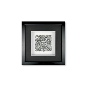 Quadratwerk Wandbild Magic Silver Quadrat 27cm - Rahmen Schwarz, Hintergrund Weiß, Passepartout Schwarz/Weiß