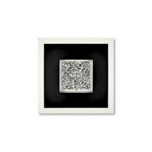 Quadratwerk Wandbild Magic Silver Quadrat 27cm - Rahmen Weiß, Hintergrund Weiß, Passepartout Schwarz/Schwarz