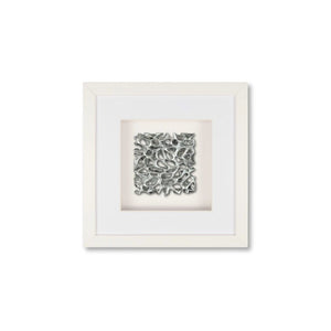 Quadratwerk Wandbild Magic Silver Quadrat 27cm - Rahmen Weiß, Hintergrund Weiß, Passepartout Weiß/Weiß