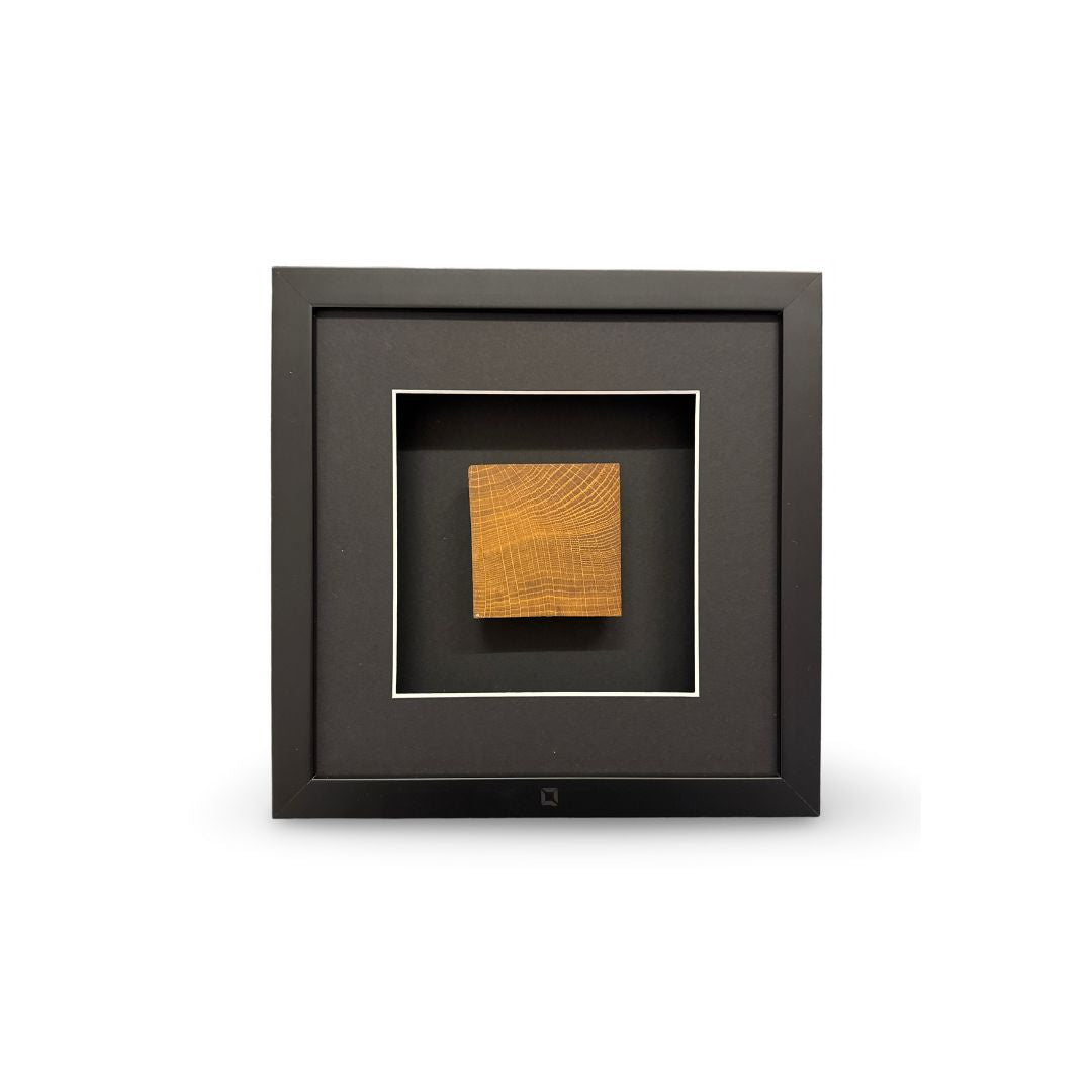 Quadratwerk Wandbild Noble Wood Quadrat 27cm - Rahmen Schwarz, Hintergrund Schwarz, Passepartout Schwarz/Weiß