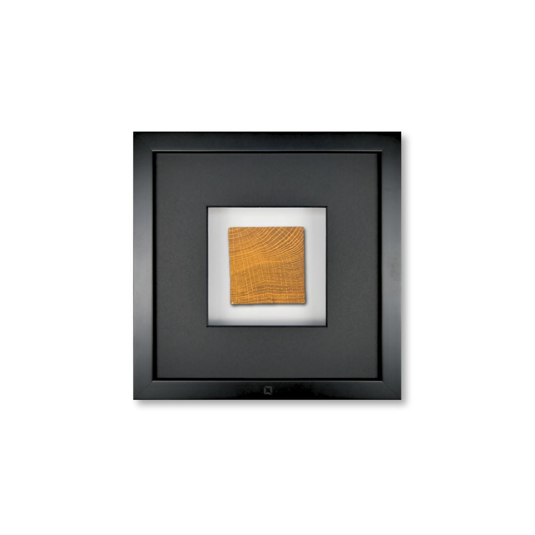 Quadratwerk Wandbild Noble Wood Quadrat 27cm - Rahmen Schwarz, Hintergrund Weiß, Passepartout Schwarz/Schwarz