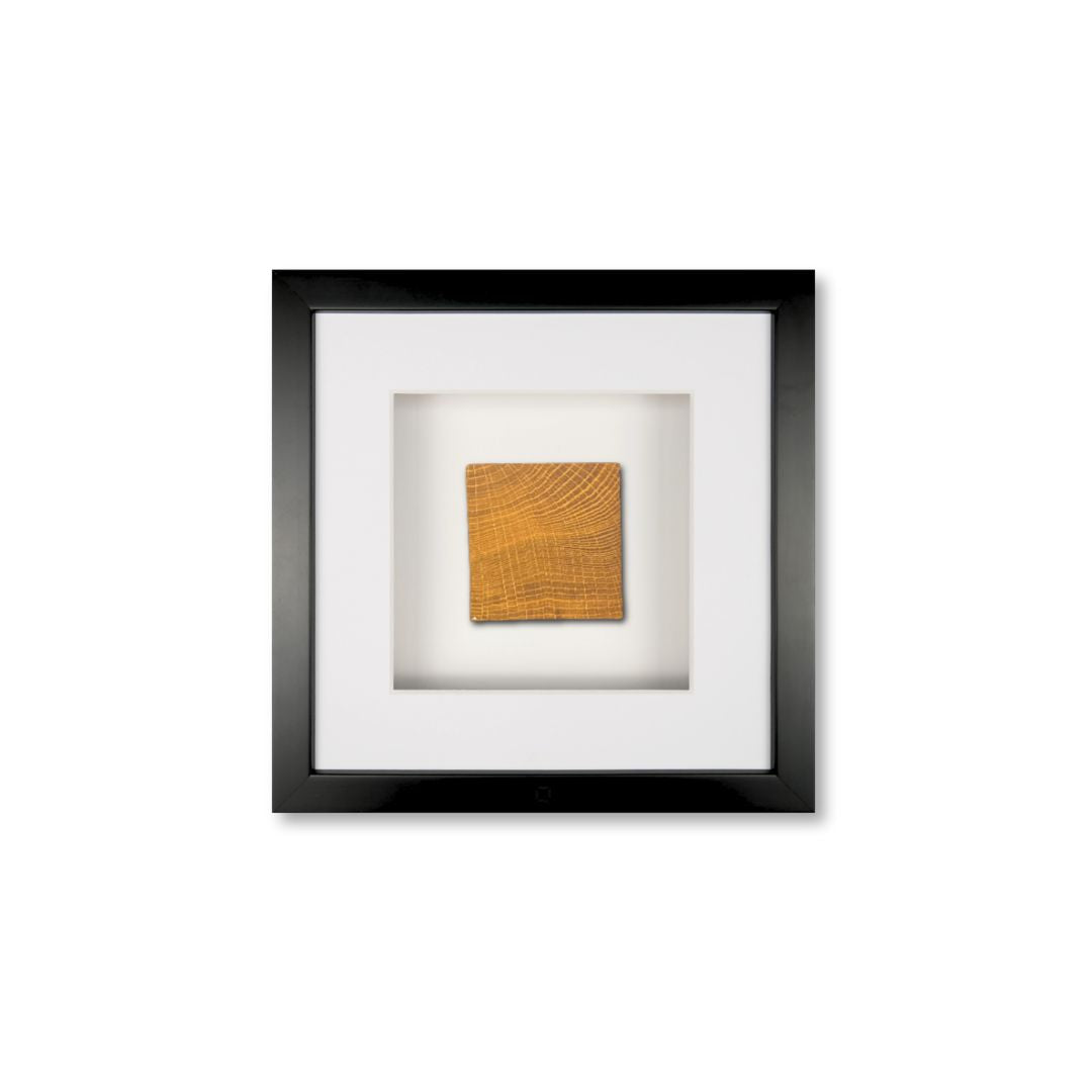 Quadratwerk Wandbild Noble Wood Quadrat 27cm - Rahmen Schwarz, Hintergrund Weiß, Passepartout Weiß/Weiß