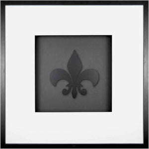 Quadratwerk Wandbild Pure Black Lilie 58cm - Rahmen Schwarz, Hintergrund Schwarz, Passepartout Weiß/Schwarz