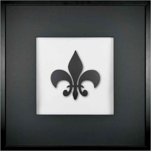Quadratwerk Wandbild Pure Black Lilie 58cm - Rahmen Schwarz, Hintergrund Weiß, Passepartout Schwarz/Schwarz