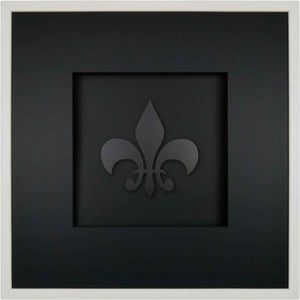 Quadratwerk Wandbild Pure Black Lilie 58cm - Rahmen Weiß, Hintergrund Schwarz, Passepartout Schwarz/Schwarz