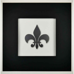 Quadratwerk Wandbild Pure Black Lilie 58cm - Rahmen Weiß, Hintergrund Weiß, Passepartout Schwarz/Schwarz