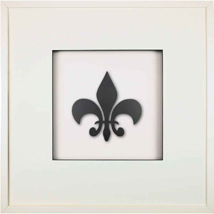 Quadratwerk Wandbild Pure Black Lilie 58cm - Rahmen Weiß, Hintergrund Weiß, Passepartout Weiß/Schwarz