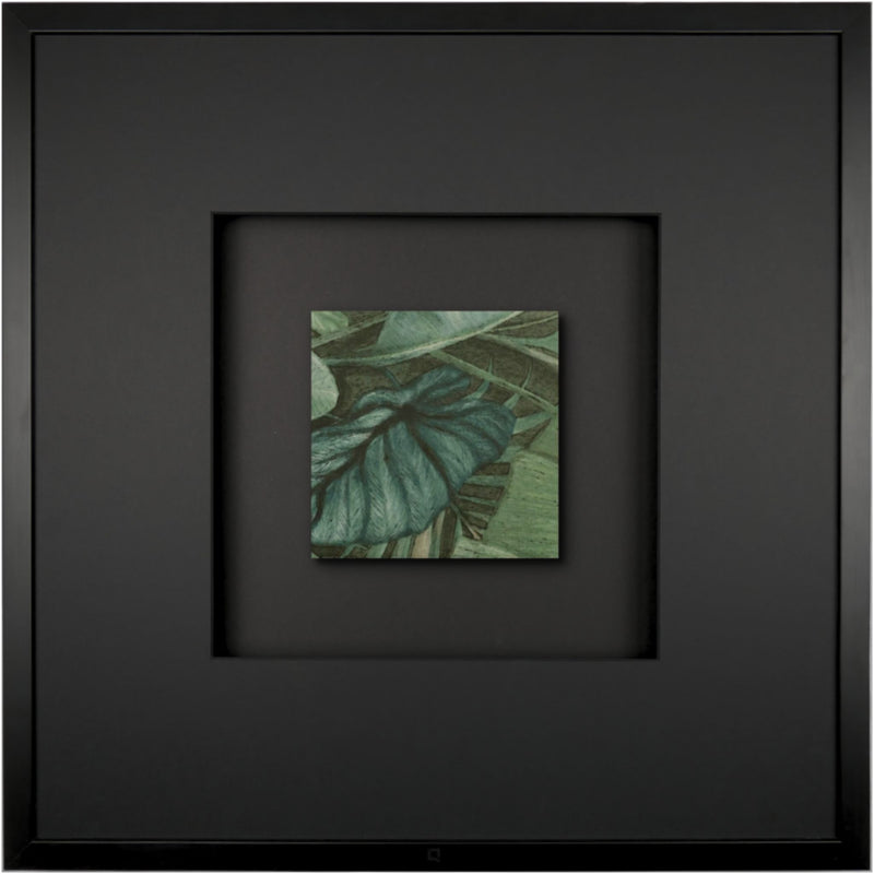 Quadratwerk Wandbild Signature Tile Eden 58m - Rahmen Schwarz, Hintergrund Schwarz, Passepartout Schwarz/Schwarz
