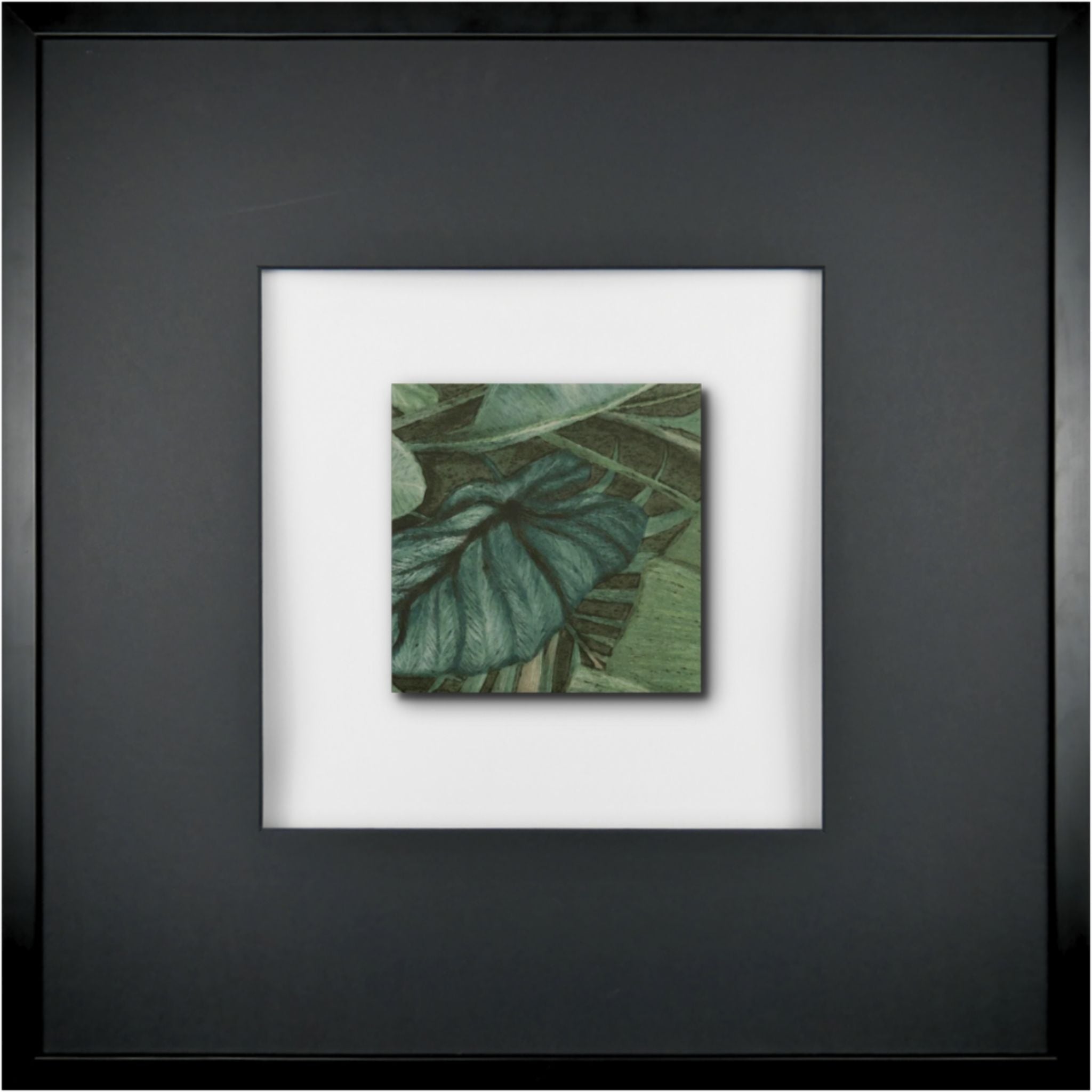 Quadratwerk Wandbild Signature Tile Eden 58m - Rahmen Schwarz, Hintergrund Weiß, Passepartout Schwarz/Schwarz