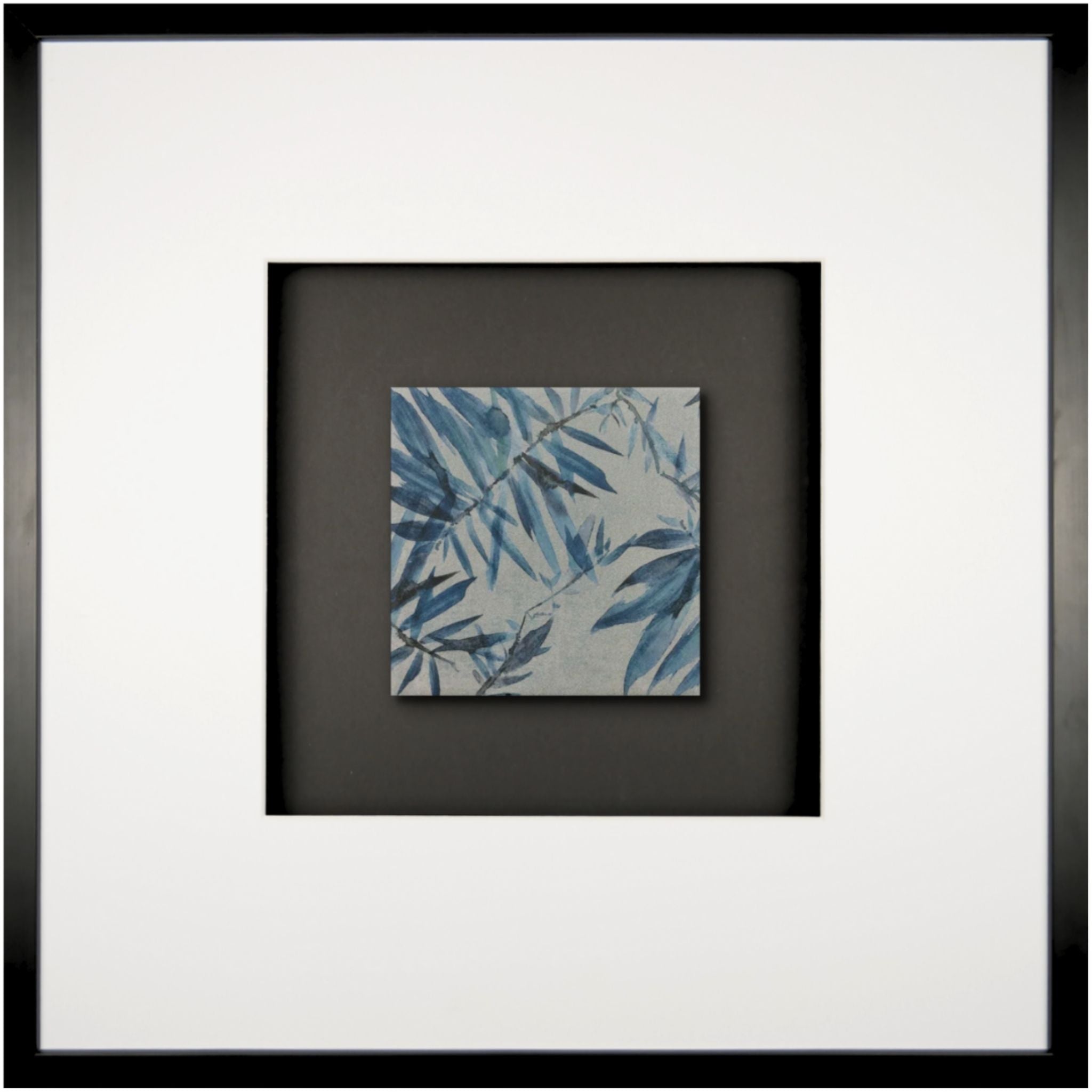 Quadratwerk Wandbild Signature Tile Empire 58m - Rahmen Schwarz, Hintergrund Schwarz, Passepartout Weiß/Weiß