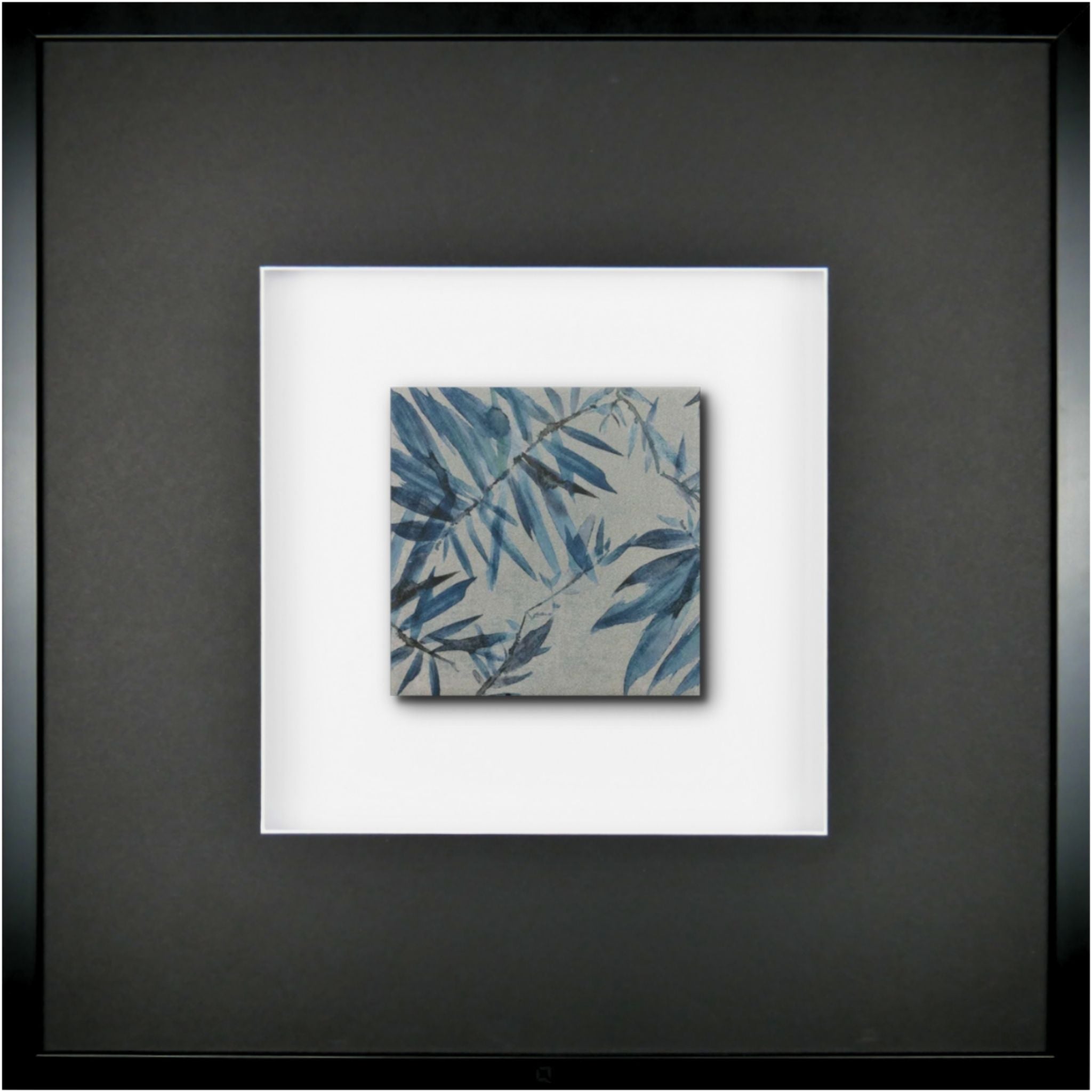 Quadratwerk Wandbild Signature Tile Empire 58m - Rahmen Schwarz, Hintergrund Weiß, Passepartout Schwarz/Weiß