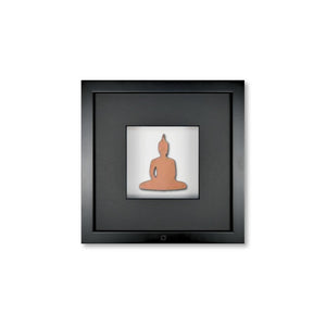 Quadratwerk Wandbild Nahaufnahme Detailansicht Urban Rust Buddha 27cm - Rahmen Schwarz, Hintergrund Weiß, Passepartout Schwarz/Schwarz