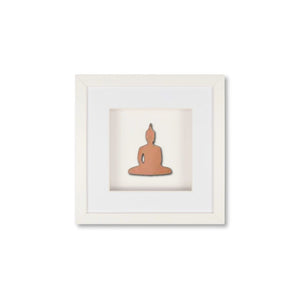 Quadratwerk Wandbild Nahaufnahme Detailansicht Urban Rust Buddha 27cm - Rahmen Weiß, Hintergrund Weiß, Passepartout Weiß/Weiß