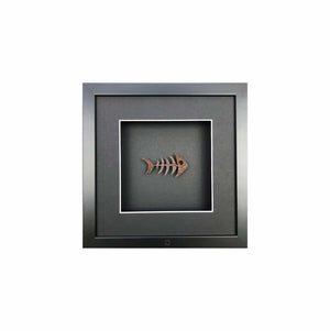 Wandbild Fisch Rost klein 27x27 cm – Urban Rust Fish Quadratwerk, Edelrost-Fischgräte maritim 3D-Optik handgefertigt Made in Germany