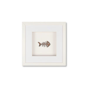 Quadratwerk Wandbild Detailaufnahme Urban Rust Fish 27cm - Rahmen Weiß, Hintergrund Weiß, Passepartout Weiß/Weiß