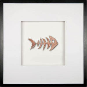 Quadratwerk Wandbild Nahaufnahme Urban Rust Fish 58cm - Rahmen Schwarz, Hintergrund Weiß, Passepartout Weiß/Weiß