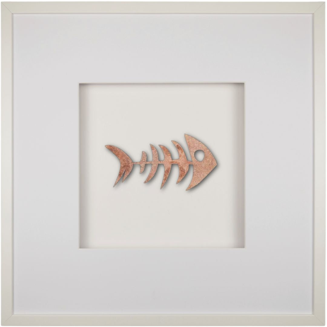 Quadratwerk Wandbild Nahaufnahme Urban Rust Fish 58cm - Rahmen Weiß, Hintergrund Weiß, Passepartout Weiß/Weiß