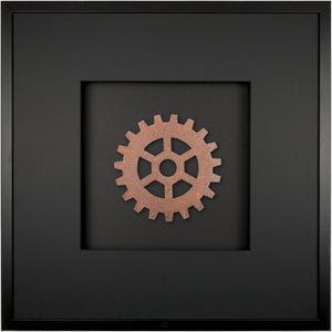 Quadratwerk Wandbild Urban Rust Gear 58cm - Rahmen Schwarz, Hintergrund Schwarz, Passepartout Schwarz/Schwarz