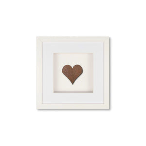 Quadratwerk Wandbild Urban Rust Heart 27cm - Rahmen Weiß, Hintergrund Weiß, Passepartout Weiß/Weiß