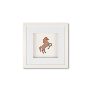 Quadratwerk Wandbild Urban Rust Horse 27cm - Rahmen Weiß, Hintergrund Weiß, Passepartout Weiß/Weiß