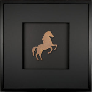 Quadratwerk Wandbild Urban Rust Pferd 58cm - Rahmen Schwarz, Hintergrund Schwarz, Passepartout Schwarz/Schwarz