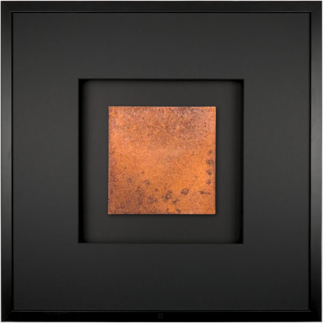 Quadratwerk Wandbild Urban Rust Quadrat 58cm - Rahmen Schwarz, Hintergrund Schwarz, Passepartout Schwarz/Schwarz