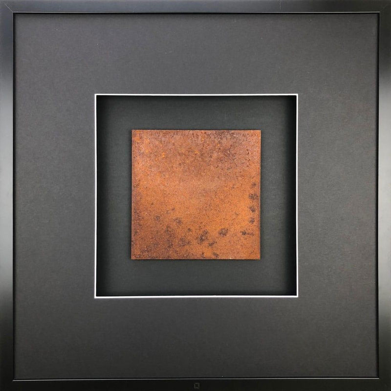 Quadratwerk Wandbild Urban Rust Quadrat 58cm - Rahmen Schwarz, Hintergrund Schwarz, Passepartout Schwarz/Weiß