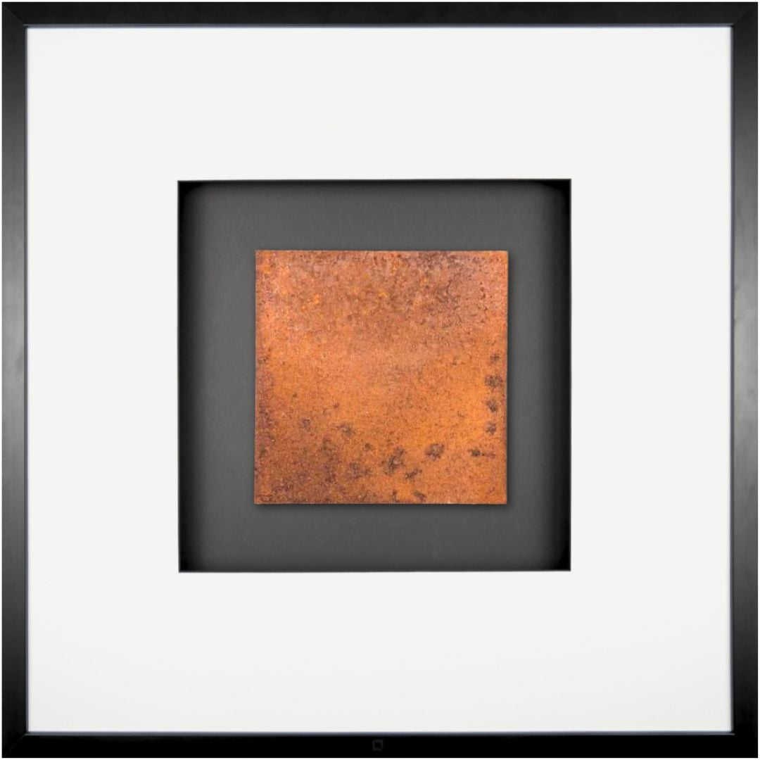 Quadratwerk Wandbild Urban Rust Quadrat 58cm - Rahmen Schwarz, Hintergrund Schwarz, Passepartout Weiß/Schwarz