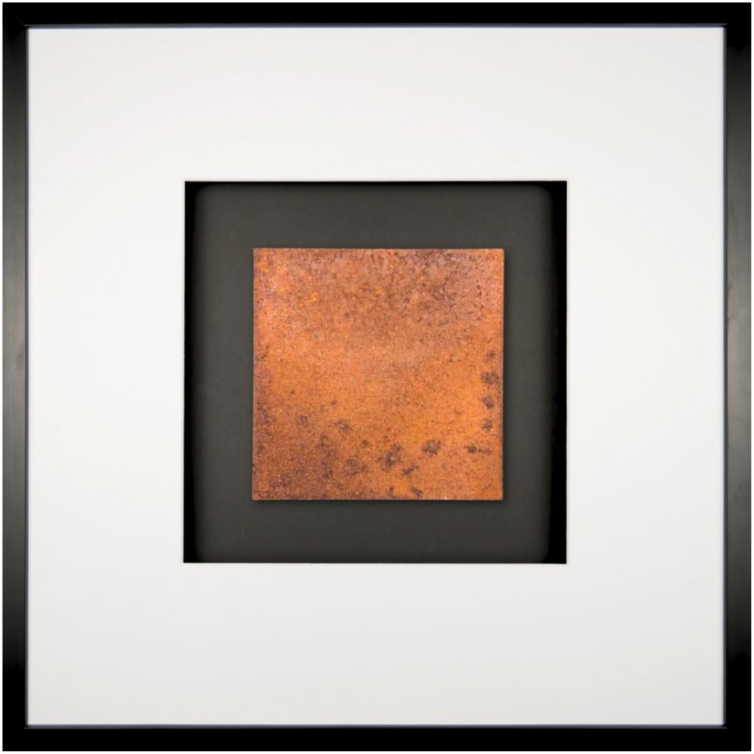 Quadratwerk Wandbild Urban Rust Quadrat 58cm - Rahmen Schwarz, Hintergrund Schwarz, Passepartout Weiß/Weiß