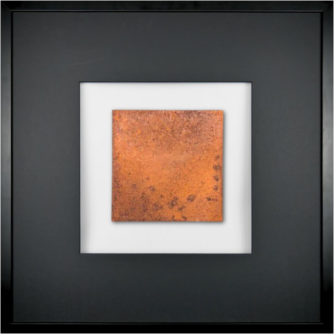 Quadratwerk Wandbild Urban Rust Quadrat 58cm - Rahmen Schwarz, Hintergrund Weiß, Passepartout Schwarz/Schwarz