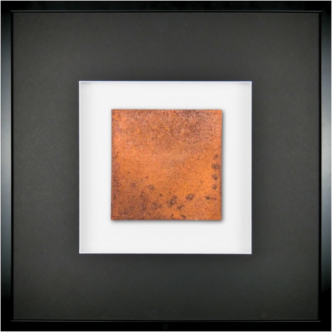 Quadratwerk Wandbild Urban Rust Quadrat 58cm - Rahmen Schwarz, Hintergrund Weiß, Passepartout Schwarz/Weiß