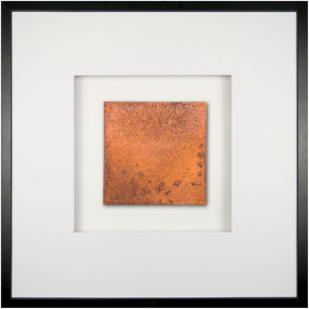 Quadratwerk Wandbild Urban Rust Quadrat 58cm - Rahmen Schwarz, Hintergrund Weiß, Passepartout Weiß/Weiß