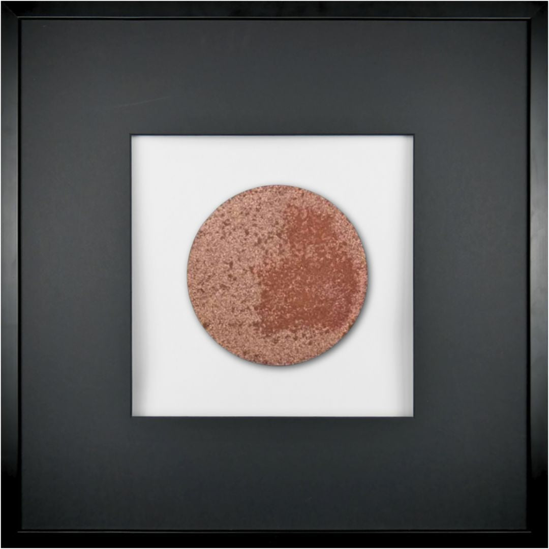 Quadratwerk Wandbild Urban Rust Rund 58cm - Rahmen Schwarz, Hintergrund Weiß, Passepartout Schwarz/Schwarz