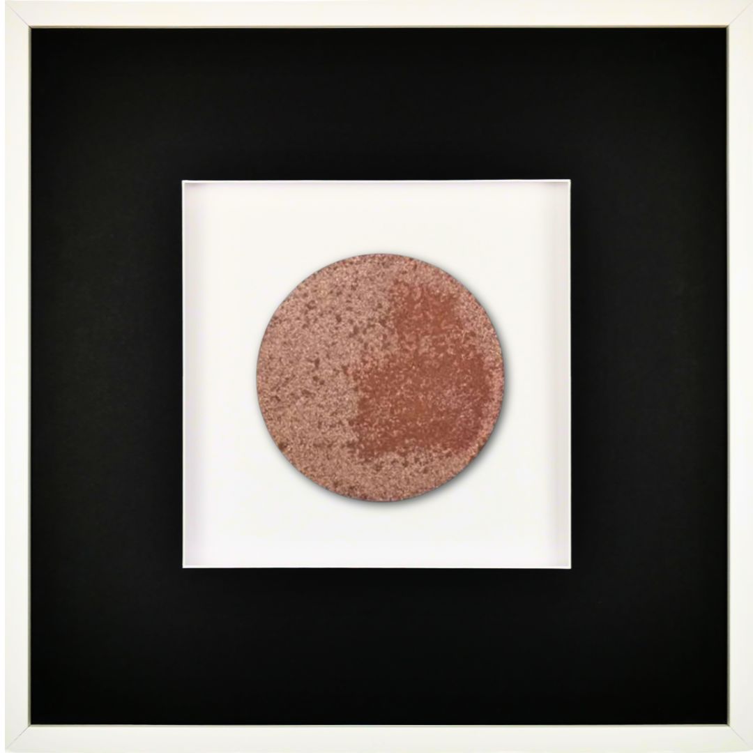 Quadratwerk Wandbild Urban Rust Rund 58cm - Rahmen Weiß, Hintergrund Weiß, Passepartout Schwarz/Weiß