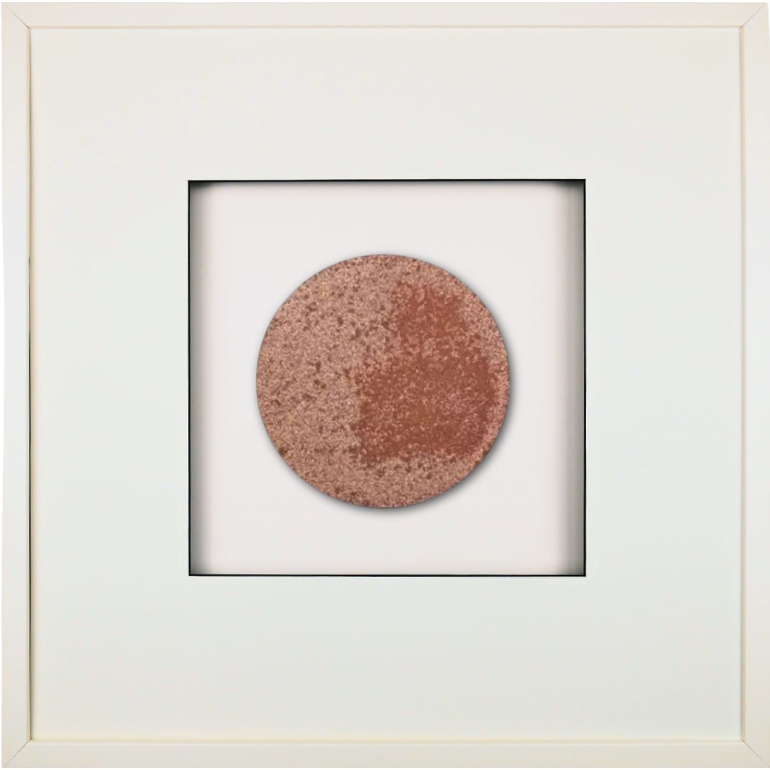 Quadratwerk Wandbild Urban Rust Rund 58cm - Rahmen Weiß, Hintergrund Weiß, Passepartout Weiß/Schwarz