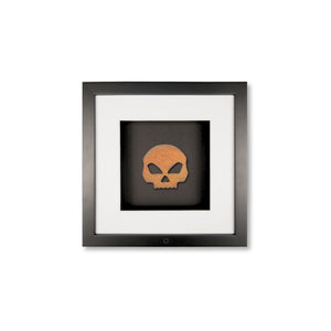Quadratwerk Wandbild Urban Rust Skull 27cm - Rahmen Schwarz, Hintergrund Schwarz, Passepartout Weiß/Weiß