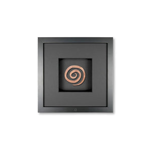 Quadratwerk Wandbild Detailaufnahme Urban Rust Spirale 27cm - Rahmen Schwarz, Hintergrund Schwarz, Passepartout Schwarz/Schwarz