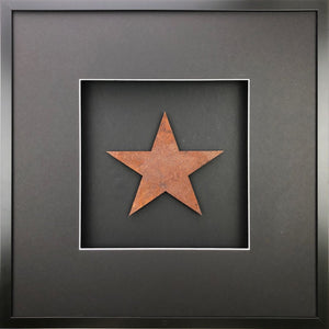 Wandbild Stern Rost groß 58x58 cm – Urban Rust Star Quadratwerk, Edelrost-Stern Vintage Industrial 3D-Optik handgefertigt Made in Germany