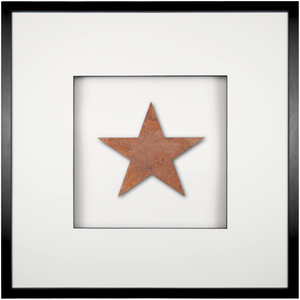 Quadratwerk Wandbild Urban Rust Star 58cm - Rahmen Schwarz, Hintergrund Weiß, Passepartout Weiß/Schwarz