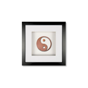 Quadratwerk Wandbild Nahaufnahme Urban Rust Yin & Yang 27cm - Rahmen Schwarz, Hintergrund Weiß, Passepartout Weiß/Weiß