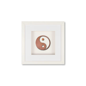 Quadratwerk Wandbild Nahaufnahme Urban Rust Yin & Yang 27cm - Rahmen Weiß, Hintergrund Weiß, Passepartout Weiß/Weiß
